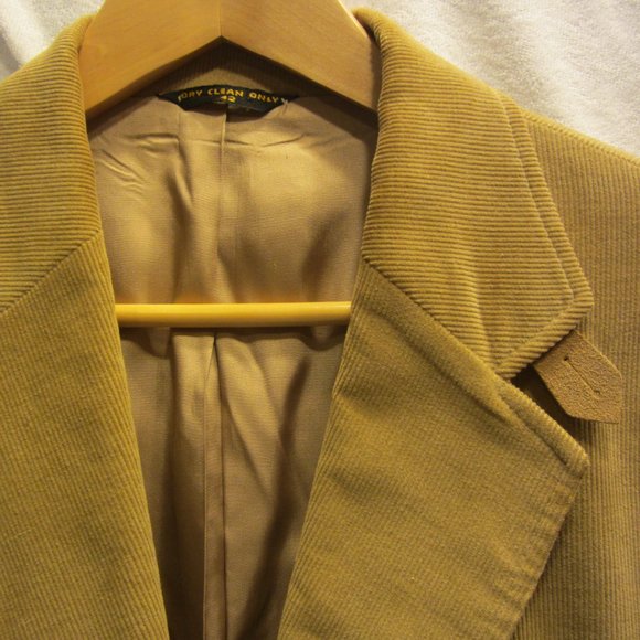 RETRO 70'S HAGAR CORDUROY BLAZER, TAN, SIZE 42 - Picture 8 of 13